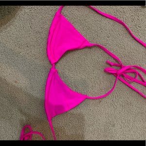 neon pink bikini top from pretty little thing